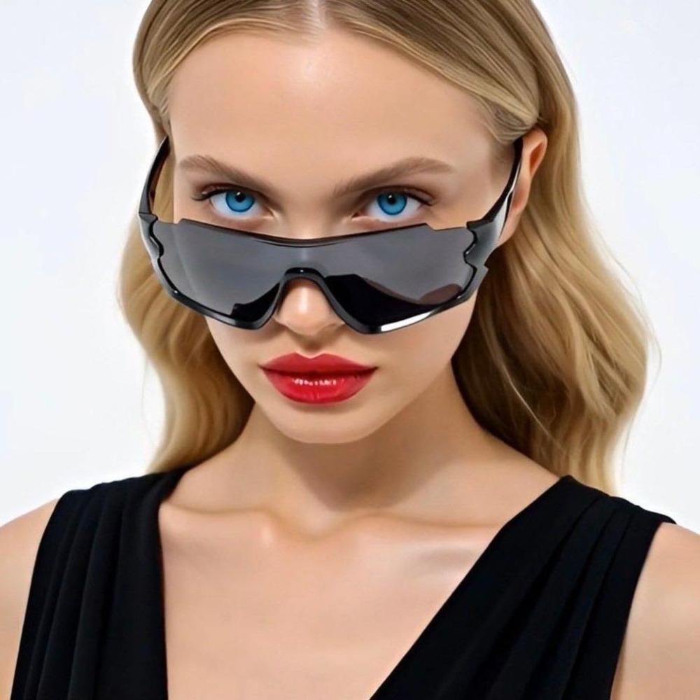 Shield Sunglasses Sport Black Cycling Running Glasses Windproof UV Protection